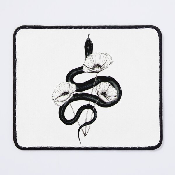 Item preview, Black Snake with Poppies designed and sold by artelu-cr.