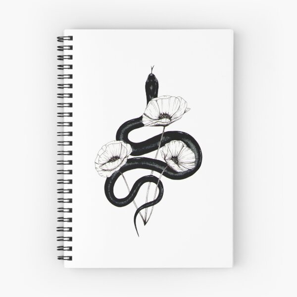 Item preview, Black Snake with Poppies designed and sold by artelu-cr.