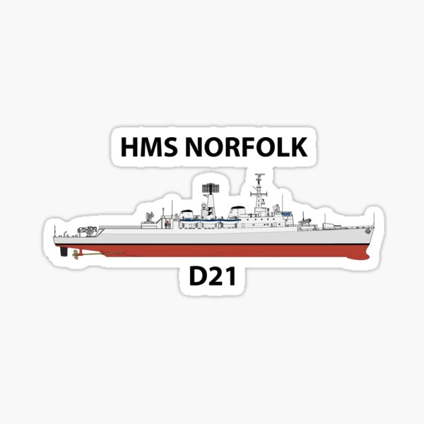 HMS NORFOLK - D21- COUNTY CLASS B2 Sticker