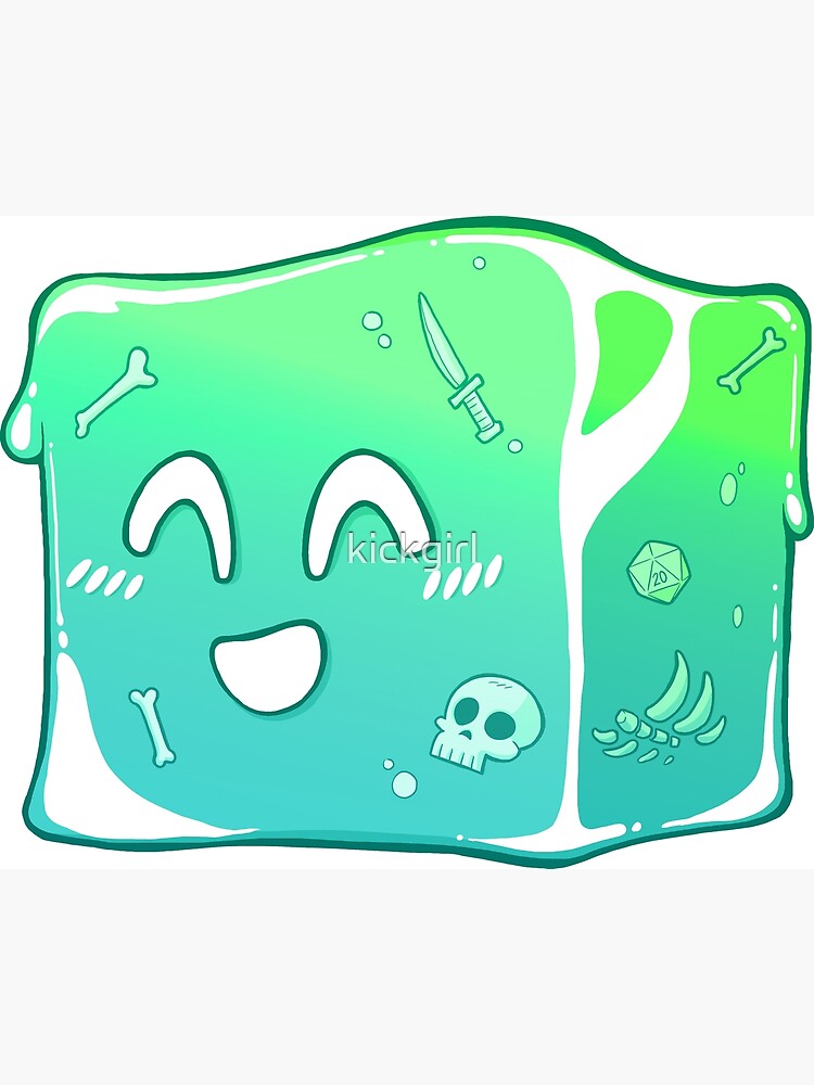 "Giggly Gelatinous Cube Cute D&D Adventures" Poster for Sale by