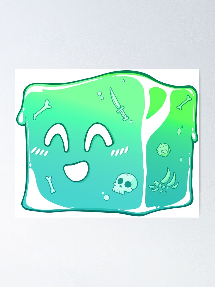 "Giggly Gelatinous Cube Cute D&D Adventures" Poster for Sale by