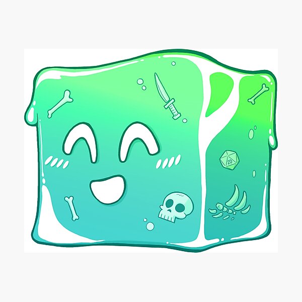 Giggly Gelatinous Cube - Cute D&D Adventures Photographic Print