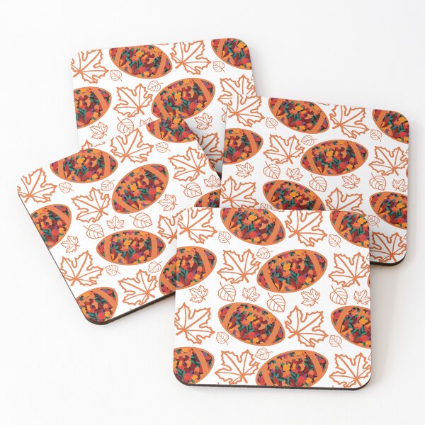 Item preview, Football Maroon and orange fall scatter pattern 2  designed and sold by KCAbdelnour.