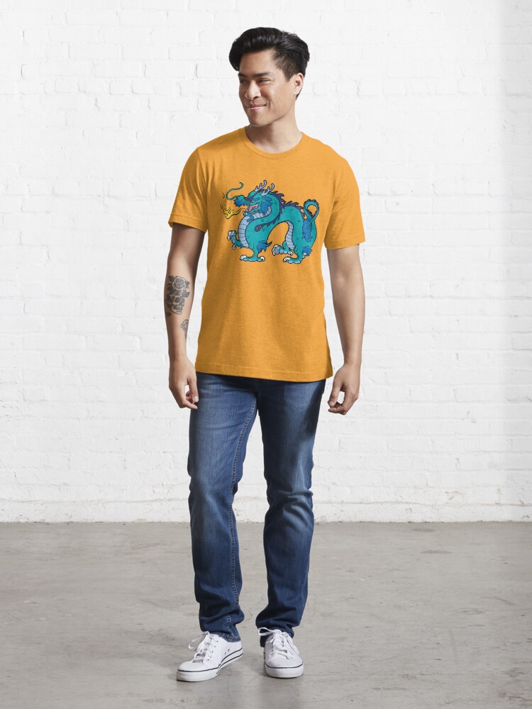 Alternate view of Chinese Dragon - Blue Essential T-Shirt