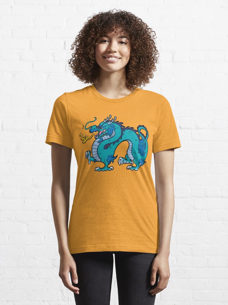 Alternate view of Chinese Dragon - Blue Essential T-Shirt