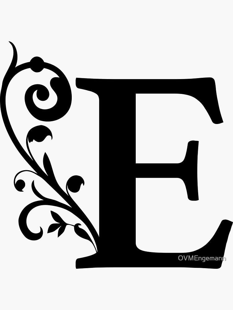 first-letter-e-first-name-sticker-for-sale-by-ovmengemann-redbubble