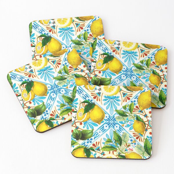 Item preview, Sicilian tiles,mediterranean,mosaic,lemons, designed and sold by MariaMarinova.