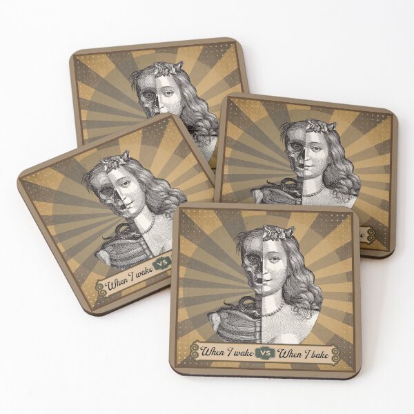Item preview, Funny Stoner Wake And Bake Before After Vintage Illustration designed and sold by MyStonedCottage.