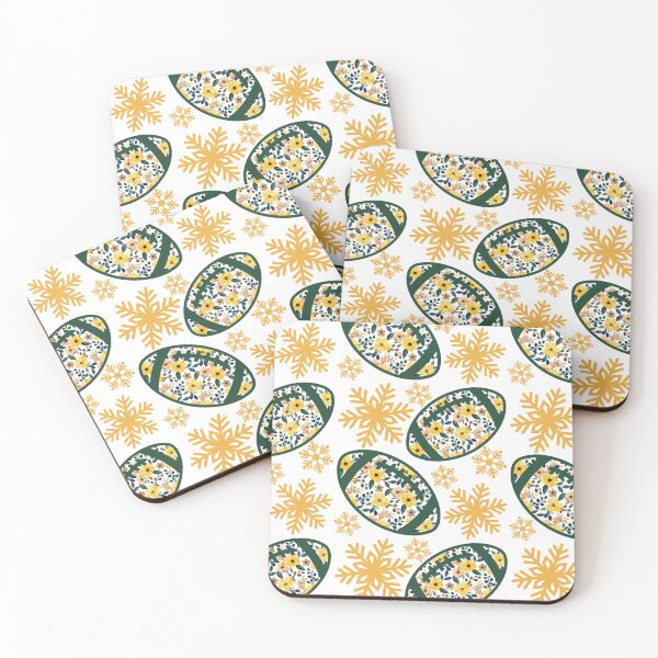 Item preview,  Football green and gold winter scatter pattern  designed and sold by KCAbdelnour.