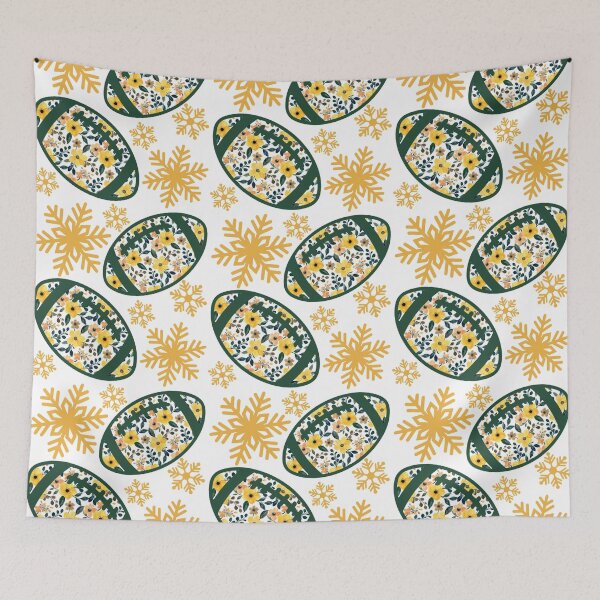Item preview,  Football green and gold winter scatter pattern  designed and sold by KCAbdelnour.