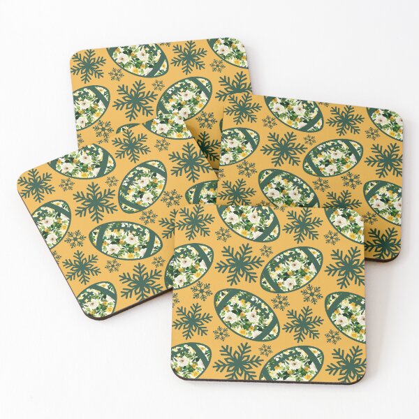 Item preview, Football green and gold winter scatter pattern 2 designed and sold by KCAbdelnour.