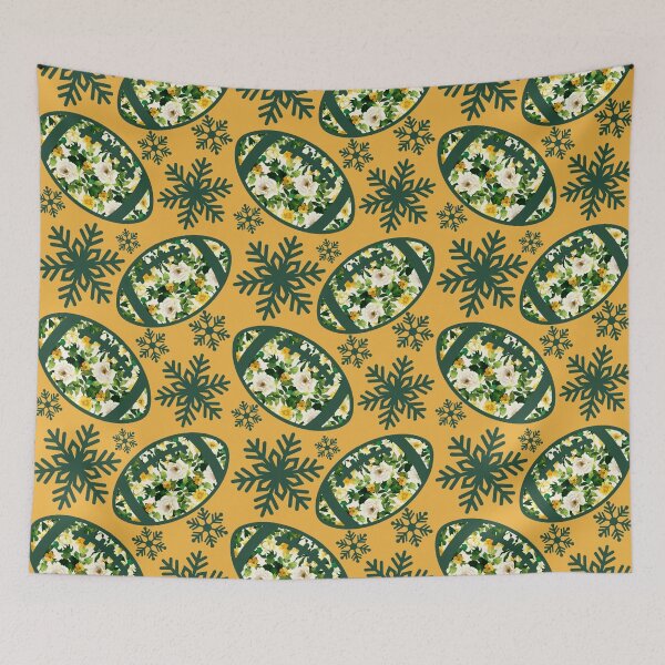 Item preview, Football green and gold winter scatter pattern 2 designed and sold by KCAbdelnour.