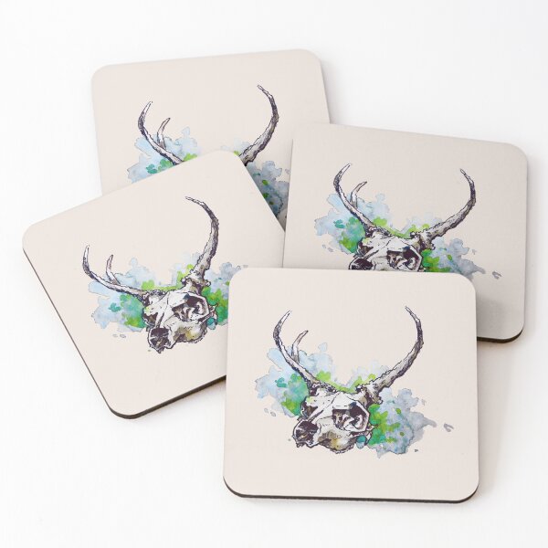 Item preview, Cow skull - ink and watercolors designed and sold by Fernand de Wolf.