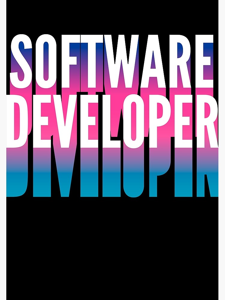 Disover Software Developer With Long Gradient Shadow Premium Matte Vertical Poster