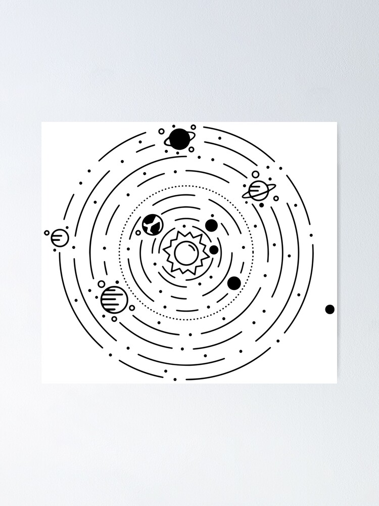 Planetary System Chart - Antique Chart of the Solar System - Celestial Chart  - Illustrated Chart Art Print by Studio Grafiikka - Fine Art America