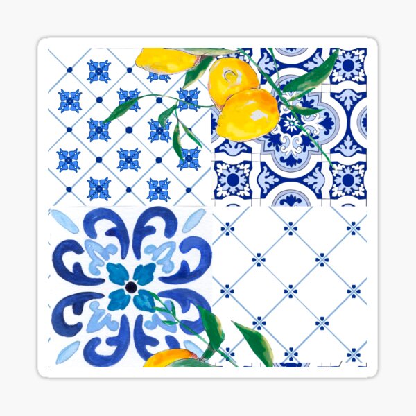 Item preview, Sicilian tiles,mediterranean,mosaic,lemons, designed and sold by MariaMarinova.