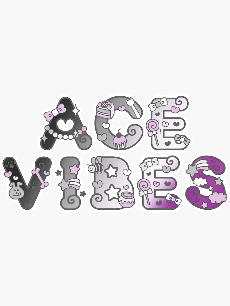 "Ace Vibes Just Words LGBTQ+ Vibes Set" Sticker for Sale by