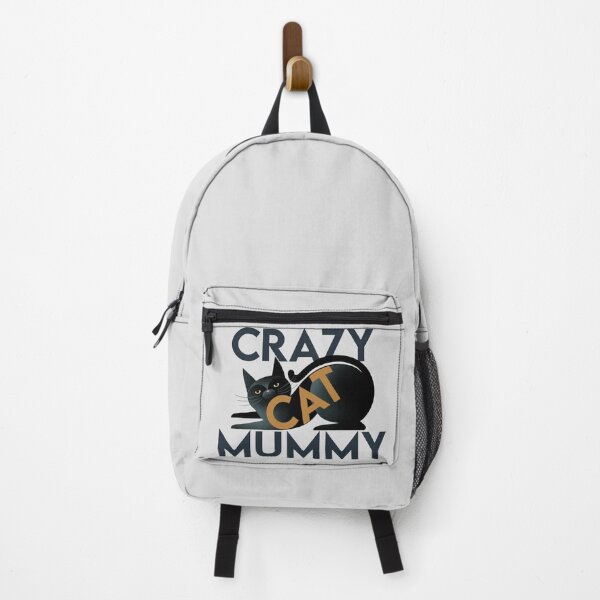 Item preview, Crazy Cat Mummy, bold text on black cat designed and sold by Giddygoatthe3rd.