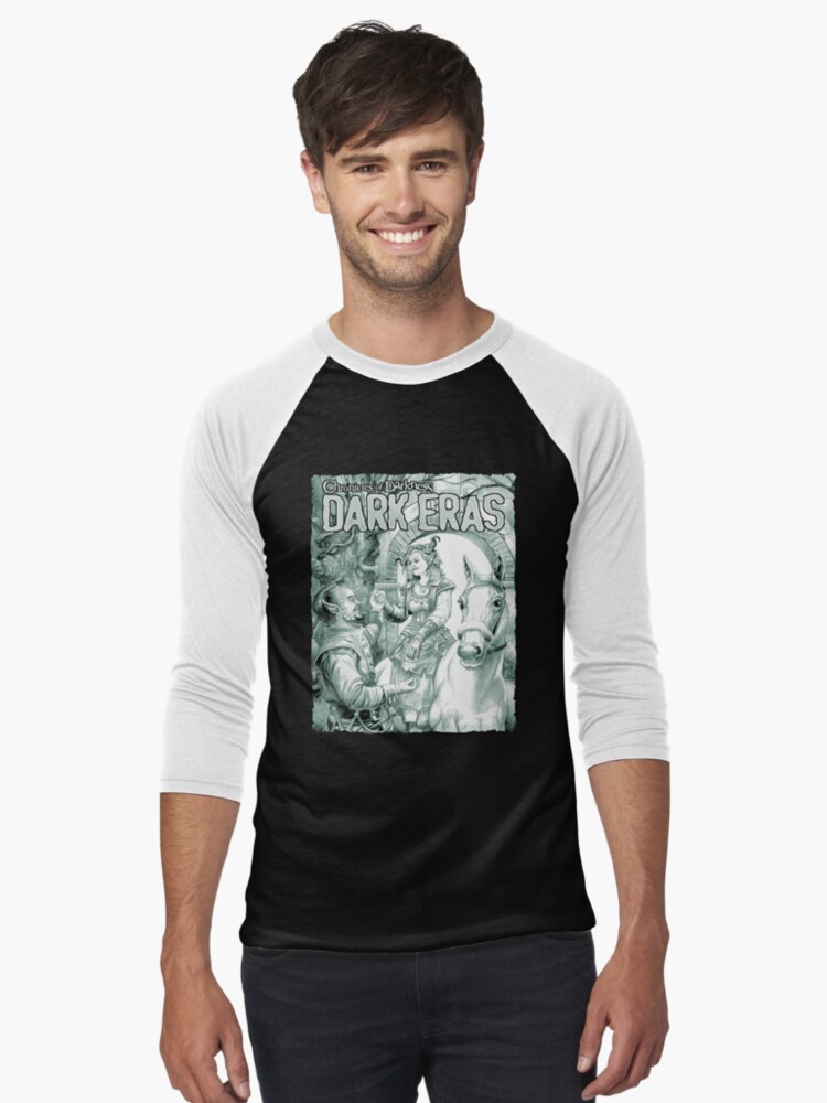 Thumbnail 1 of 3, Baseball ¾ Sleeve T-Shirt, Dark Eras Art: Lily, Sabre, and Thorn designed and sold by TheOnyxPath.