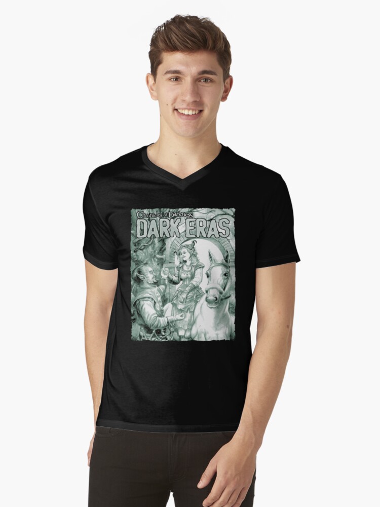 Thumbnail 1 of 3, V-Neck T-Shirt, Dark Eras Art: Lily, Sabre, and Thorn designed and sold by TheOnyxPath.