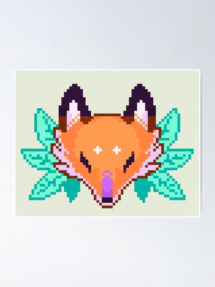 Pixel Fox Poster By Carbatine Redbubble
