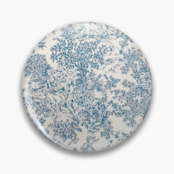 Item preview, Powder Blue Romantic Flowers French Toile Design designed and sold by IZiets.