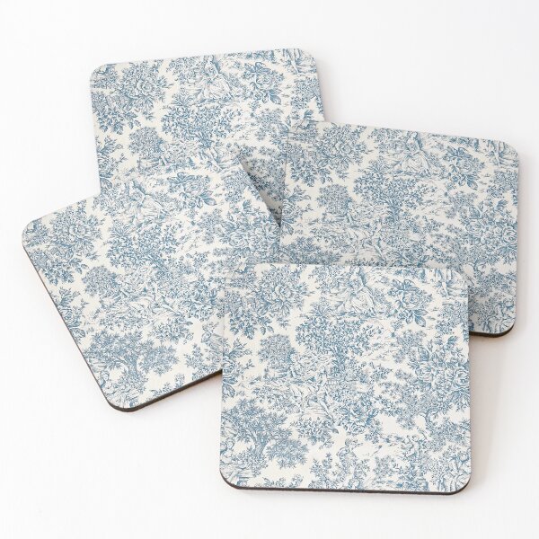 Item preview, Powder Blue Romantic Flowers French Toile Design designed and sold by IZiets.