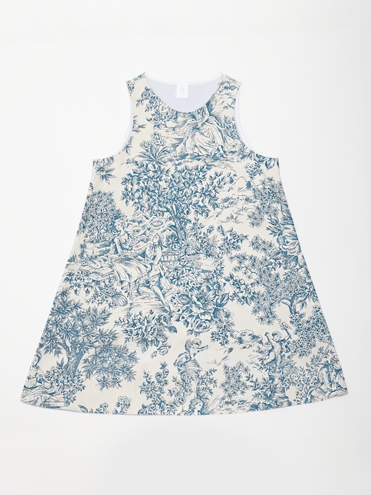blue french toile dress ModCloth Enchanted Meadow Toile Dress in Blue Toile, Size Medium main image 0