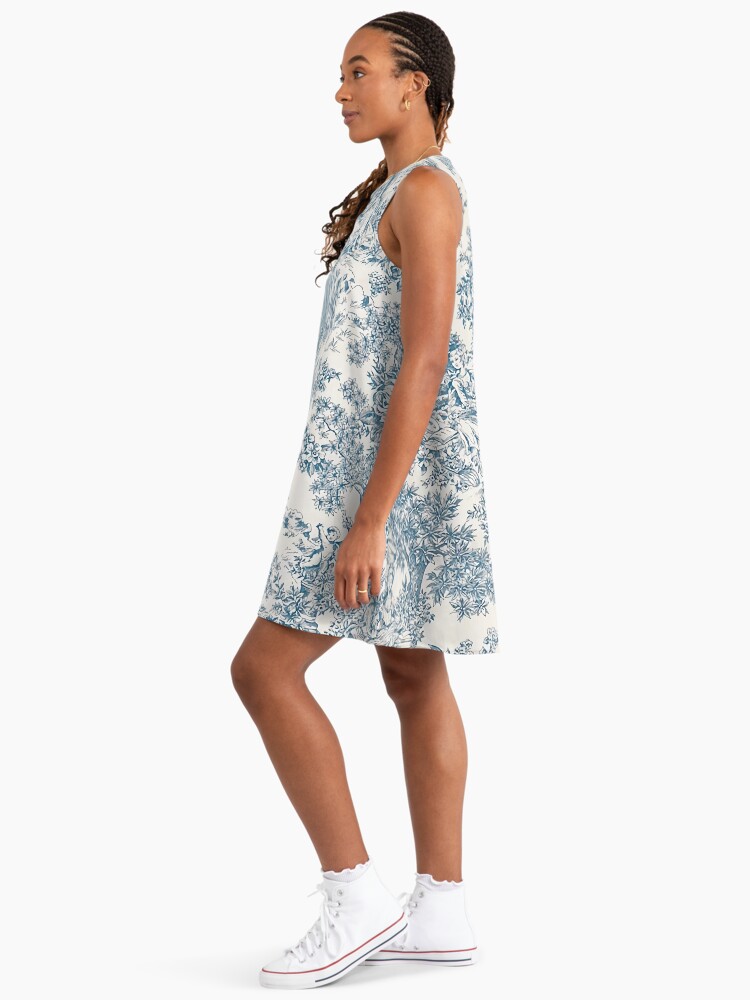 blue french toile dress Athena Chiffon Floral Print Dress main image 0