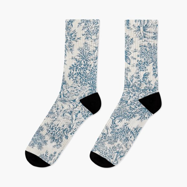 Item preview, Powder Blue Romantic Flowers French Toile Design designed and sold by IZiets.