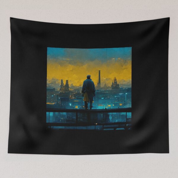 Item preview, Man Overlooking a City - best selling  designed and sold by Aditya Bhole.