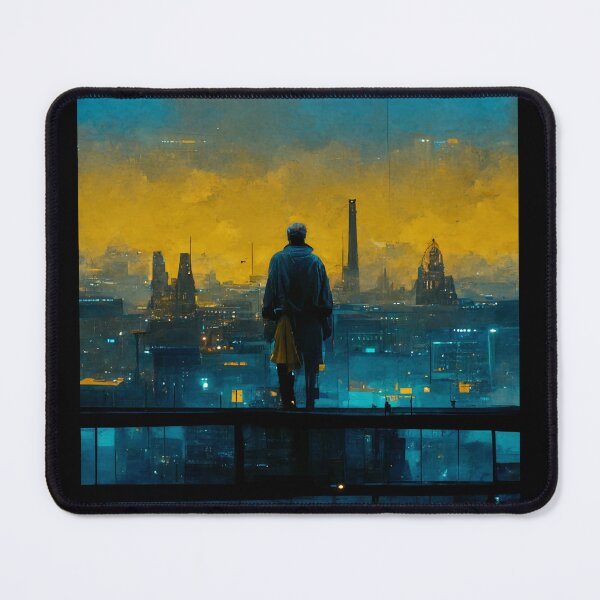 Item preview, Man Overlooking a City - best selling designed and sold by Aditya Bhole.