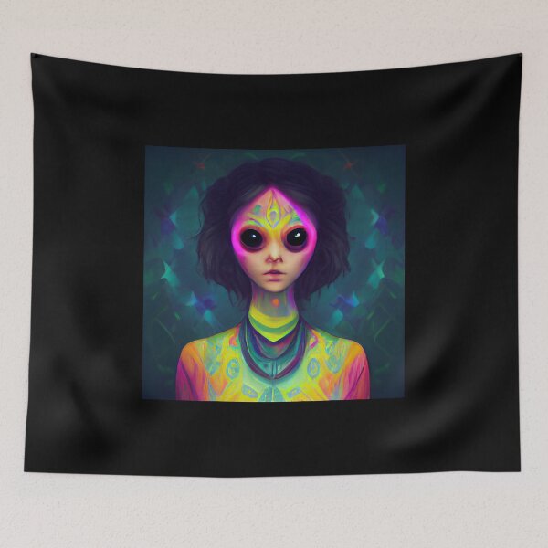 Item preview, Colorful Alien Girl - best selling  designed and sold by Aditya Bhole.