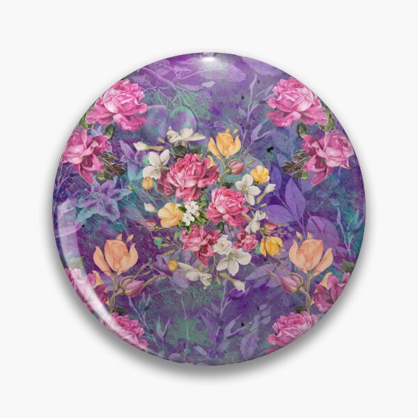 Artikelvorschau, Blumen in einem Rautenmuster, dekoratives Muster, modernes Design, Blumen-Wiederholungsmuster, lila Blumen entworfen und verkauft von ZeinabTaha.