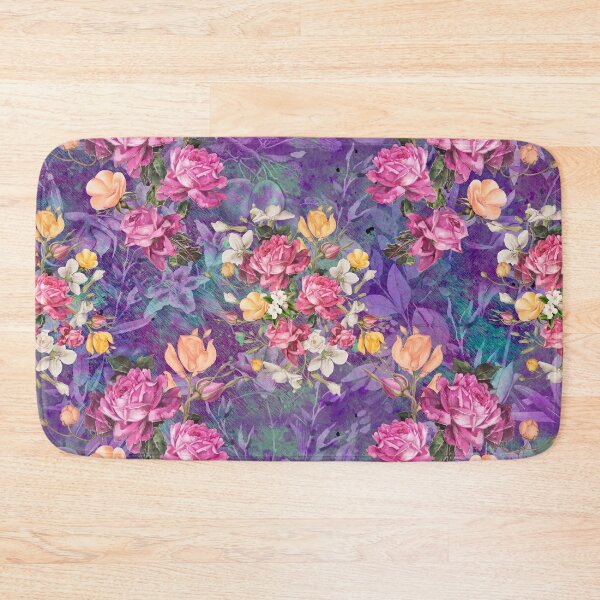 Artikelvorschau, Blumen in einem Rautenmuster, dekoratives Muster, modernes Design, Blumen-Wiederholungsmuster, lila Blumen entworfen und verkauft von ZeinabTaha.