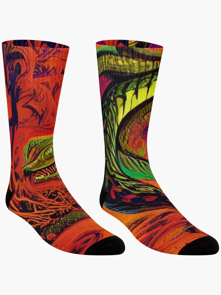 Thumbnail 3 of 5, Socks, Psychedelic Python designed and sold by TheDreamEffect.