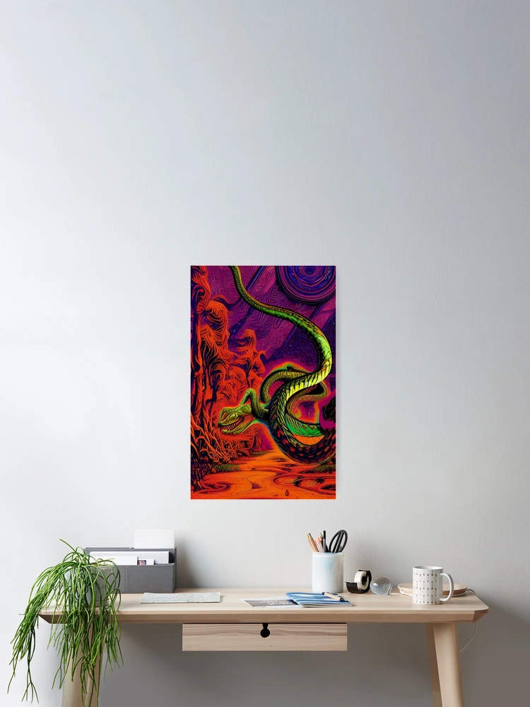Thumbnail 2 of 3, Poster, Psychedelic Python designed and sold by TheDreamEffect.
