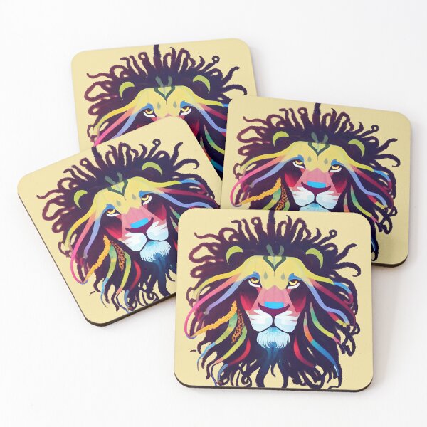 Item preview, Colorful Lion with Dreadlocks designed and sold by ThePurpleMelon.