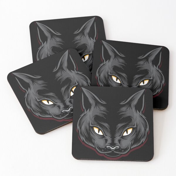 Item preview, Black cat head - Animal Illustration design designed and sold by NerimaxCreative.