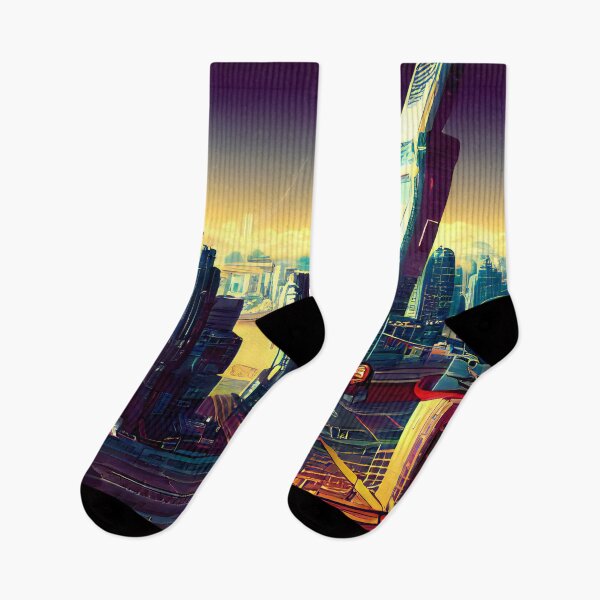 Item preview, Retro Future Cityscape, Thriving Metropolis, Fantasy Art designed and sold by Itaya Art.