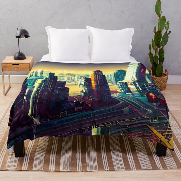 Item preview, Retro Future Cityscape, Thriving Metropolis, Fantasy Art designed and sold by Itaya Art.