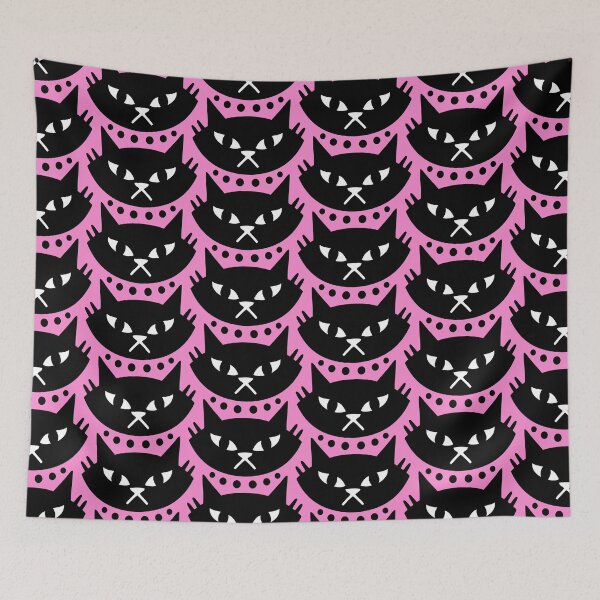Item preview, Mid Century Modern Cat Pattern 332 Black and Pink designed and sold by tonymagnerart.