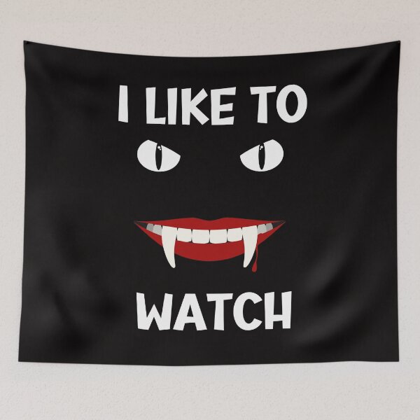Item preview, I like to watch. Naughty vampire face. Great for halloween or for lifestyle events designed and sold by JadedDesign.