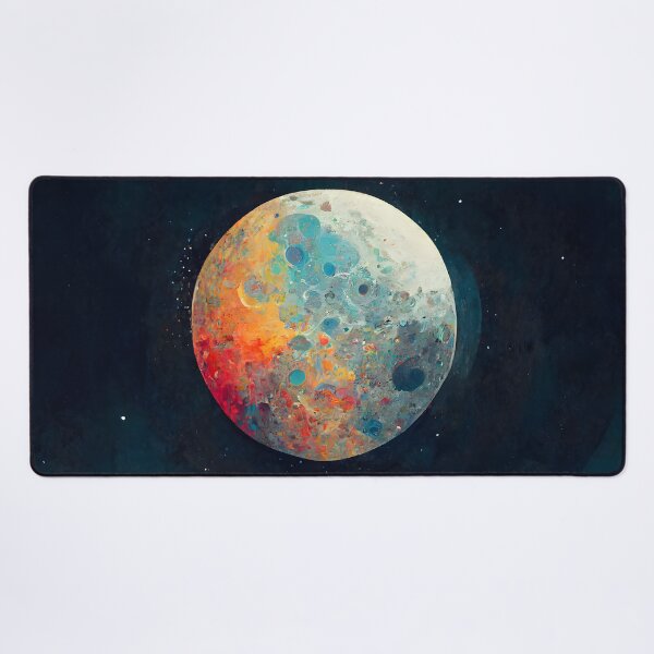 Item preview, Colorful Night Sky Painted Moon designed and sold by MythicPrompts.