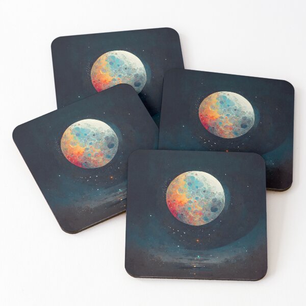 Item preview, Colorful Night Sky Painted Moon designed and sold by MythicPrompts.