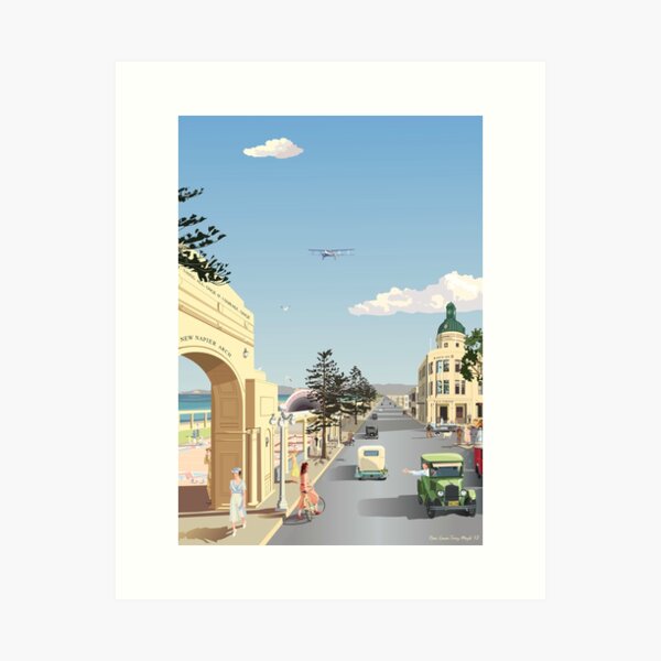 Item preview, Marine Parade, Napier, New Zealand, 1938 designed and sold by contourcreative.