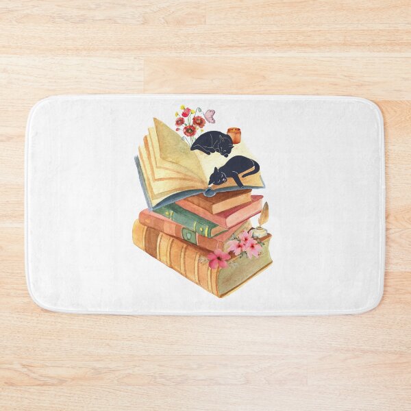 Item preview, Watercolor Black Cats sleeping On A Stack Of Books designed and sold by virillanissa.