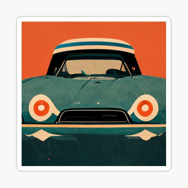 "Retro Car art" Sticker for Sale by AIARTWORKSs Redbubble