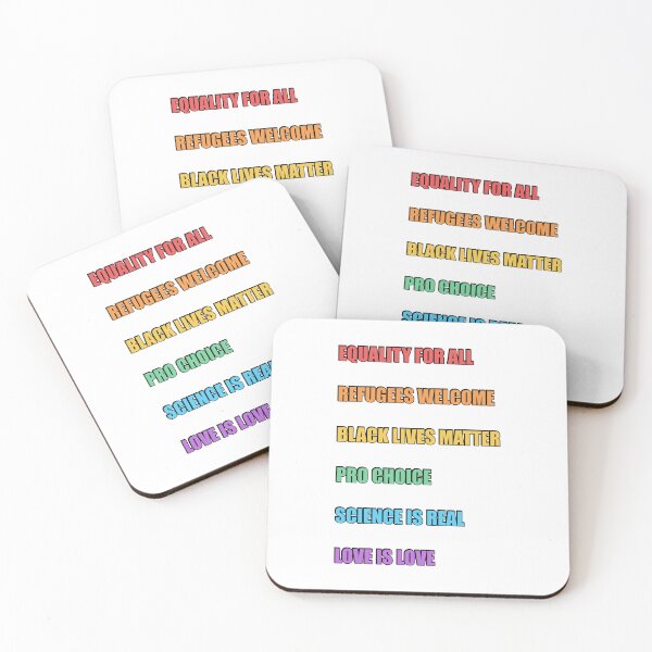 Item preview, HUMAN RIGHTS MANIFESTO Rainbow text  - stay woke - pride flag science is real designed and sold by Inspirationmotivation.