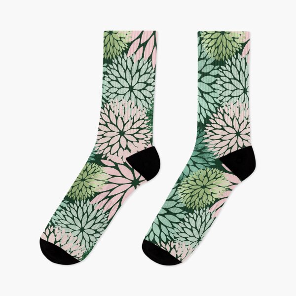 Item preview, Glam Green Dahlia Floral Pattern designed and sold by Strawflower Oasis.